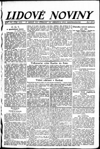 Lidov noviny z 30.3.1921, edice 3, strana 1