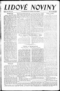 Lidov noviny z 30.4.1924, edice 1, strana 1
