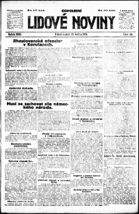 Lidov noviny z 30.5.1919, edice 2, strana 1
