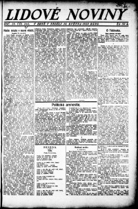 Lidov noviny z 30.5.1920, edice 1, strana 1