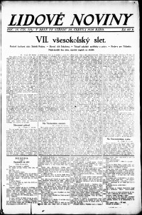 Lidov noviny z 30.6.1920, edice 1, strana 1