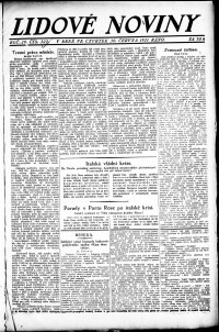 Lidov noviny z 30.6.1921, edice 1, strana 1