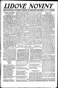 Lidov noviny z 30.7.1921, edice 1, strana 1