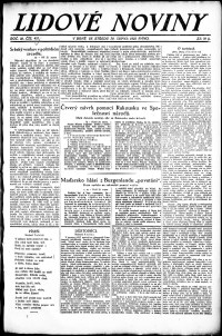 Lidov noviny z 30.8.1922, edice 1, strana 1