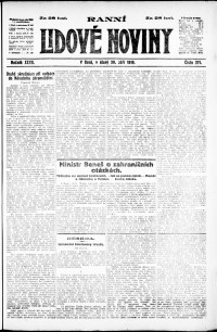 Lidov noviny z 30.9.1919, edice 1, strana 1