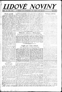 Lidov noviny z 30.9.1920, edice 1, strana 1