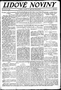 Lidov noviny z 30.9.1921, edice 2, strana 1
