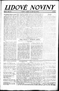 Lidov noviny z 30.9.1923, edice 1, strana 1