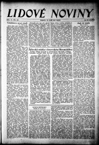 Lidov noviny z 30.9.1933, edice 1, strana 1