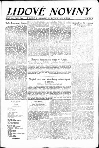 Lidov noviny z 30.10.1920, edice 1, strana 1