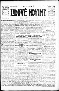 Lidov noviny z 30.11.1918, edice 1, strana 1