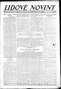 Lidov noviny z 30.11.1920, edice 1, strana 1