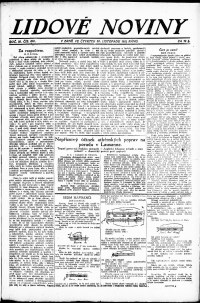 Lidov noviny z 30.11.1922, edice 1, strana 1