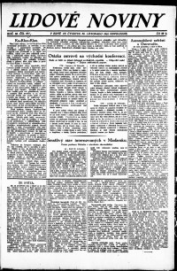 Lidov noviny z 30.11.1922, edice 2, strana 1