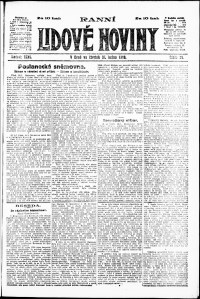 Lidov noviny z 31.1.1918, edice 1, strana 1