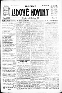 Lidov noviny z 31.3.1918, edice 1, strana 1