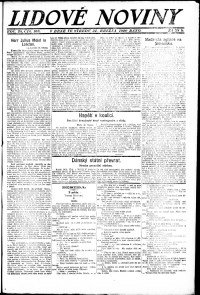 Lidov noviny z 31.3.1920, edice 1, strana 1