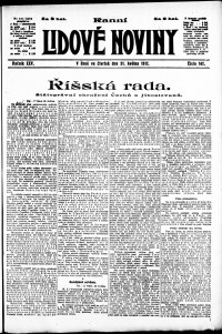 Lidov noviny z 31.5.1917, edice 1, strana 1