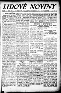 Lidov noviny z 31.5.1920, edice 2, strana 1