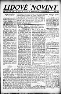Lidov noviny z 31.5.1921, edice 2, strana 1