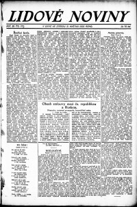 Lidov noviny z 31.5.1922, edice 2, strana 1