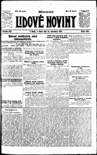 Lidov noviny z 31.7.1917, edice 1, strana 1