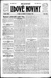 Lidov noviny z 31.7.1919, edice 1, strana 1