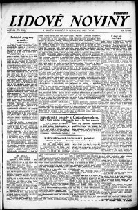 Lidov noviny z 31.7.1922, edice 1, strana 1