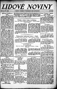 Lidov noviny z 31.7.1922, edice 2, strana 1