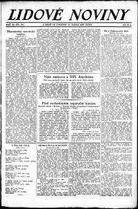 Lidov noviny z 31.8.1922, edice 1, strana 1