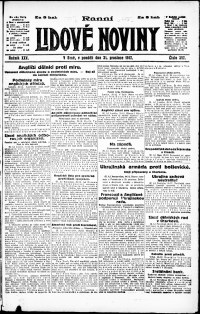 Lidov noviny z 31.12.1917, edice 1, strana 1