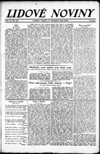 Lidov noviny z 31.12.1922, edice 1, strana 1